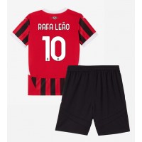 AC Milan Rafael Leao #10 Domáci Detský futbalový dres 2024-25 Krátky Rukáv (+ trenírky)